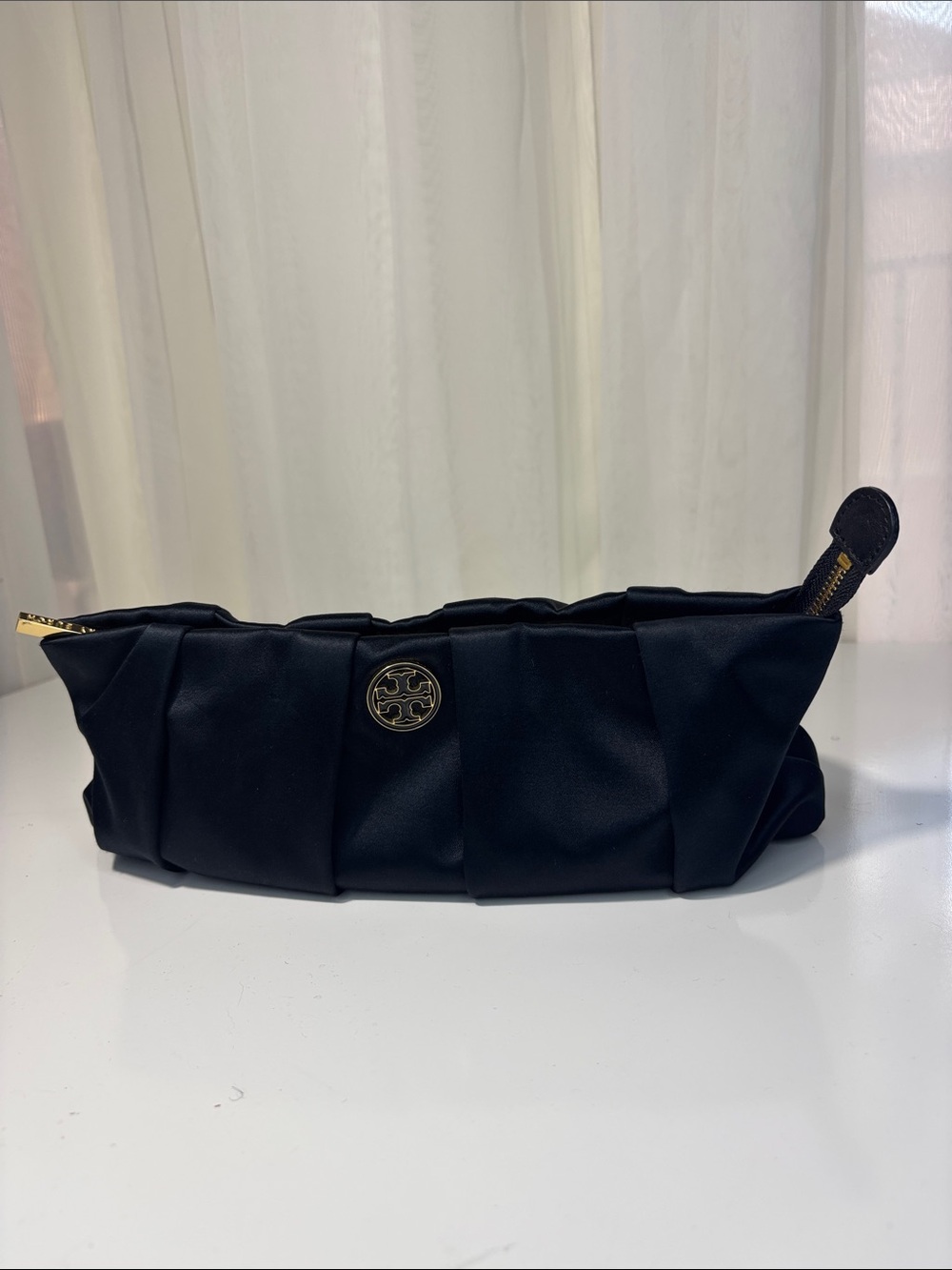 Tory Burch Black Satin evening clutch